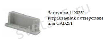 Заглушка LD0251 для профиля САВ251 (2 шт) с отверстием тм Ферон